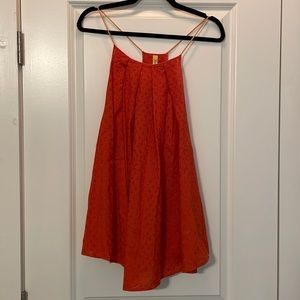 Free People Long Tank - Orange, Size Small